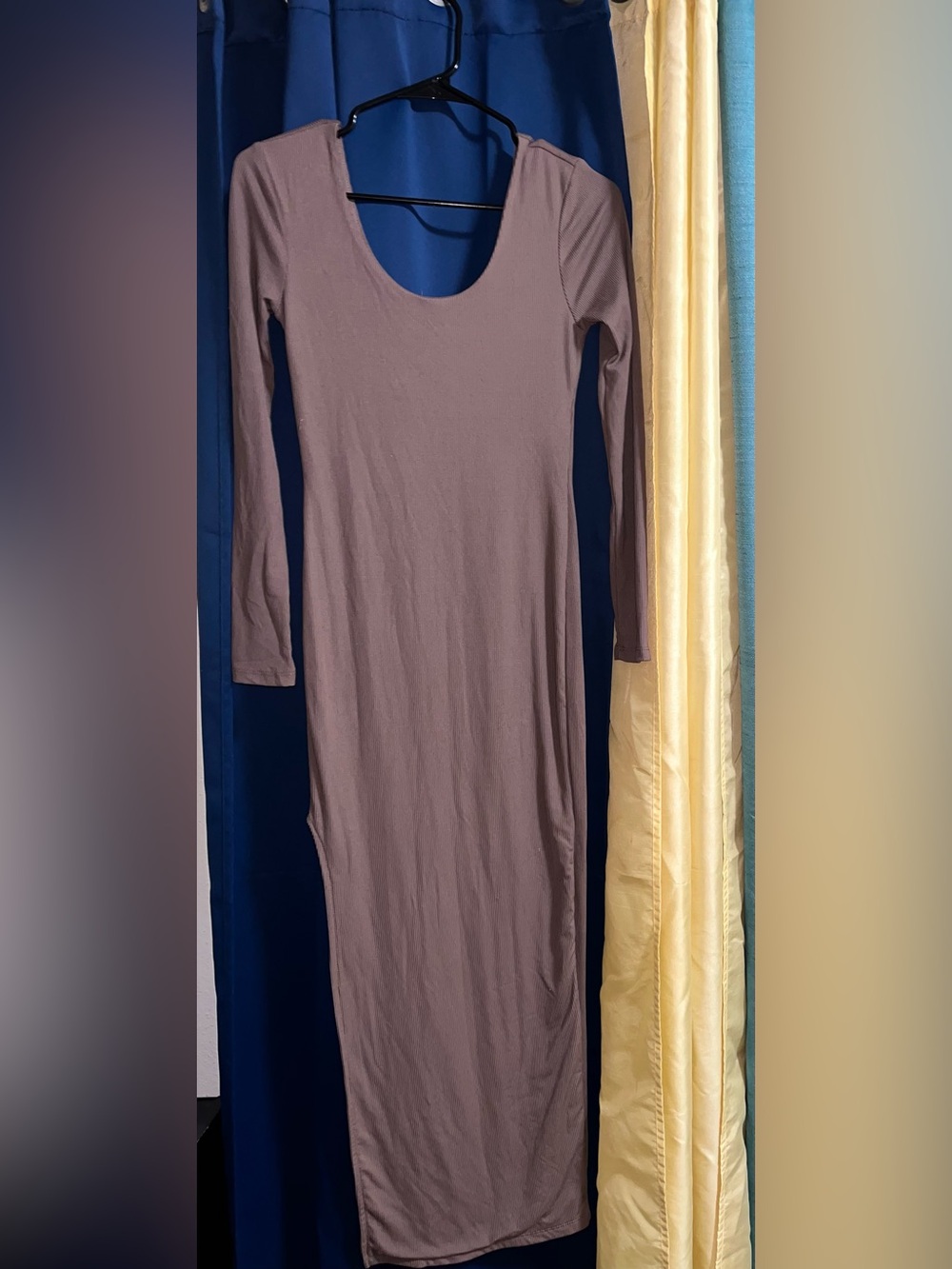 Rue21 Long Sleeve Scoop Neck Bodycon Dress - Taupe